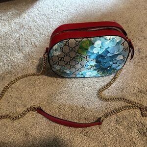 Chain Crossbody Bag Blooms Print GG Coated Canvas Mini